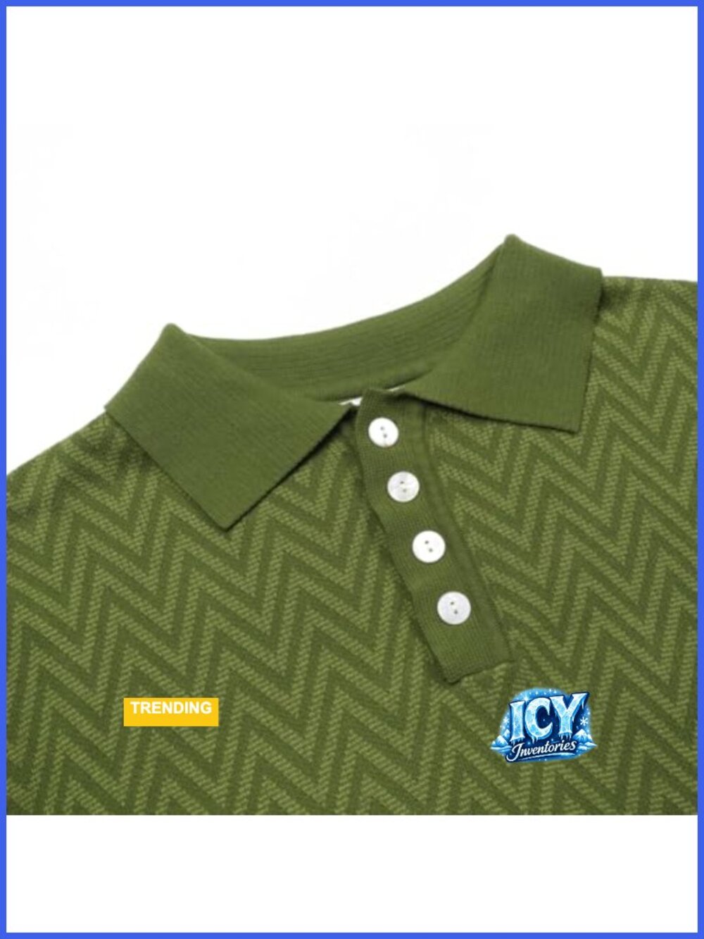 Retro Knitted Poloshirt, 1960s Mod Vintage Texture, Cotton Short Sleeve, - Picture 2 of 6